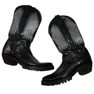 Boulet Women's Black & Silver Western Boots